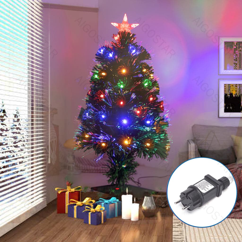 ÁRVORE DE NATAL DE FIBRA OPTIC DE BAIXA TENSÃO, RGBY, 120CM
