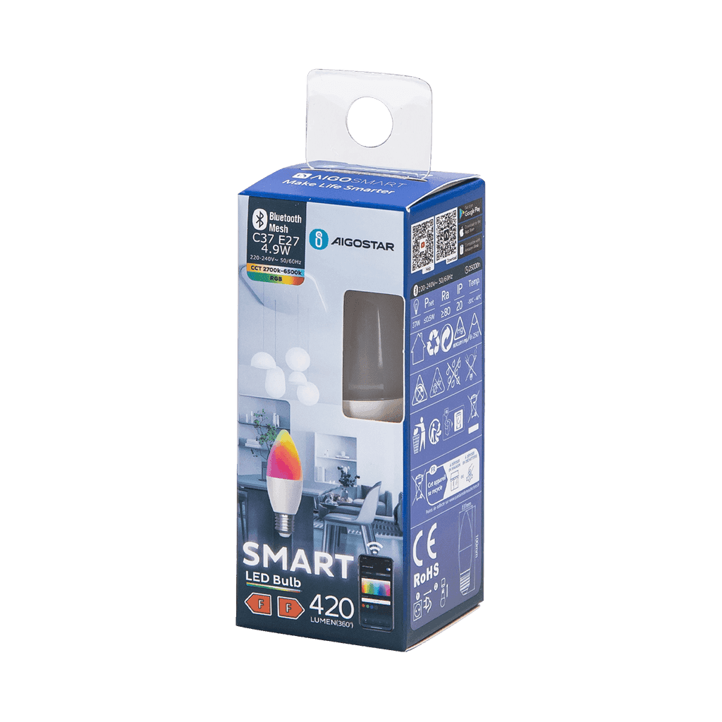 BLUETOOTH CONECTIVIDADE C37 E27 4,9W CAIXA DE JANELA