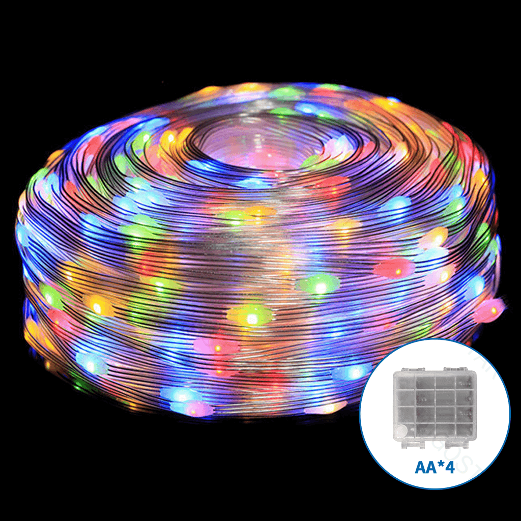 LUZES DE CORDA DA BATERIA 4AA (PVC E COBRE), RGB, 10M