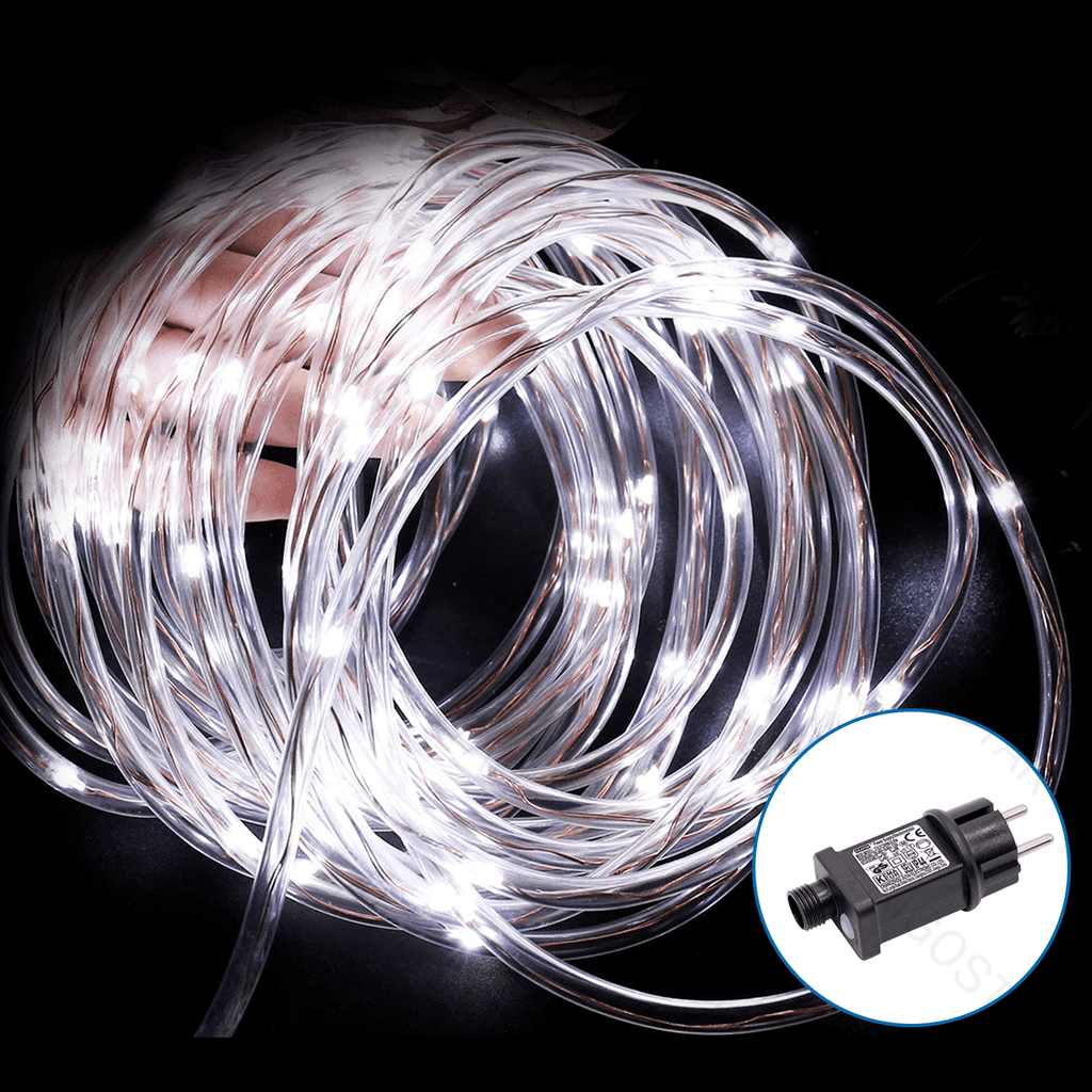 FIO DE LUZ DE BAIXA TENSÃO, LUZES TUBULARES DE F9MM, BRANCO FRIO,