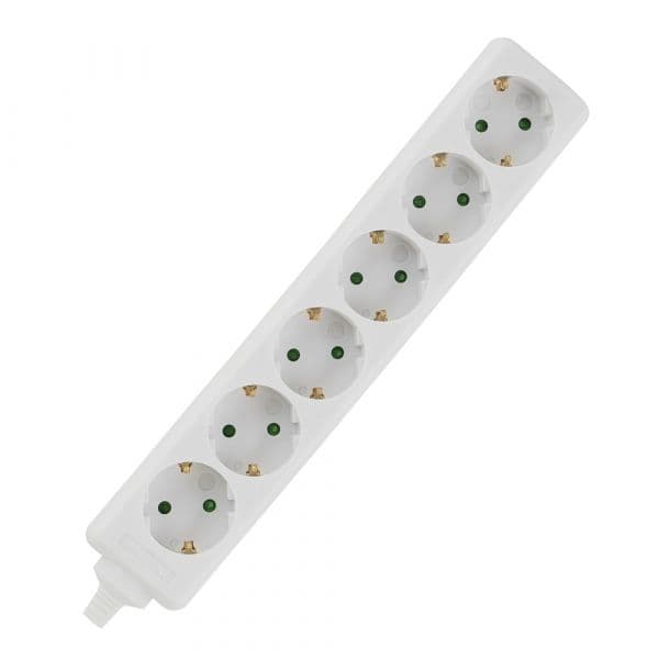 Tomada Sextupla C/ Terra S/ Fio - ME-BASE6-T