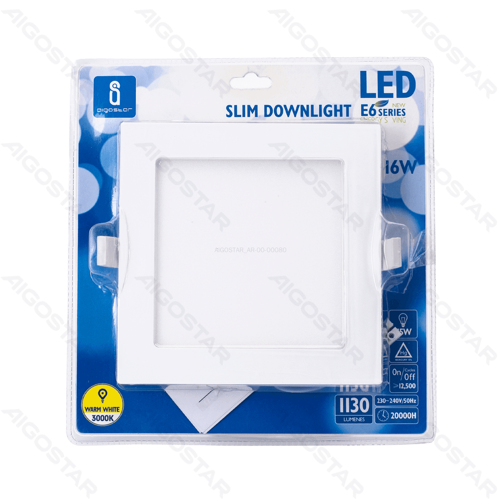 E6 LED  MONTAGEM EM SUPERFICIE QUADRADO 16W AMARELA