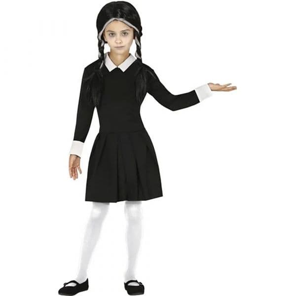 Guirca Fantasia de Garota Gótica 5-6 Anos Black