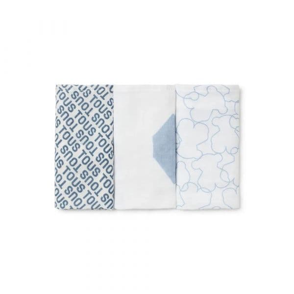 Tous 3 Muselinas 38x38  38x38cm Azul