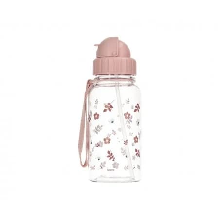 Tutete Garrafa com Palhinha 500ml Leaves Pink