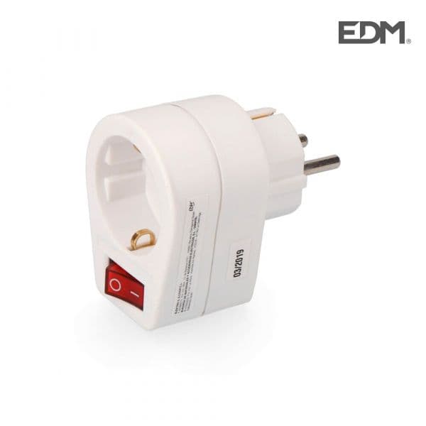 EDM Ficha do Adaptador com Interruptor Embalado