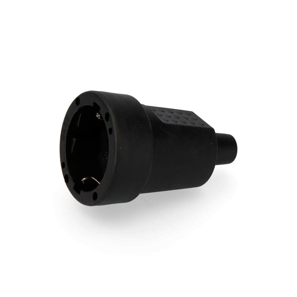 FICHA AÉREA PVC 10/16A 250V T/TL IP44 4,8MM NEGRA (EMBALADA) EDM