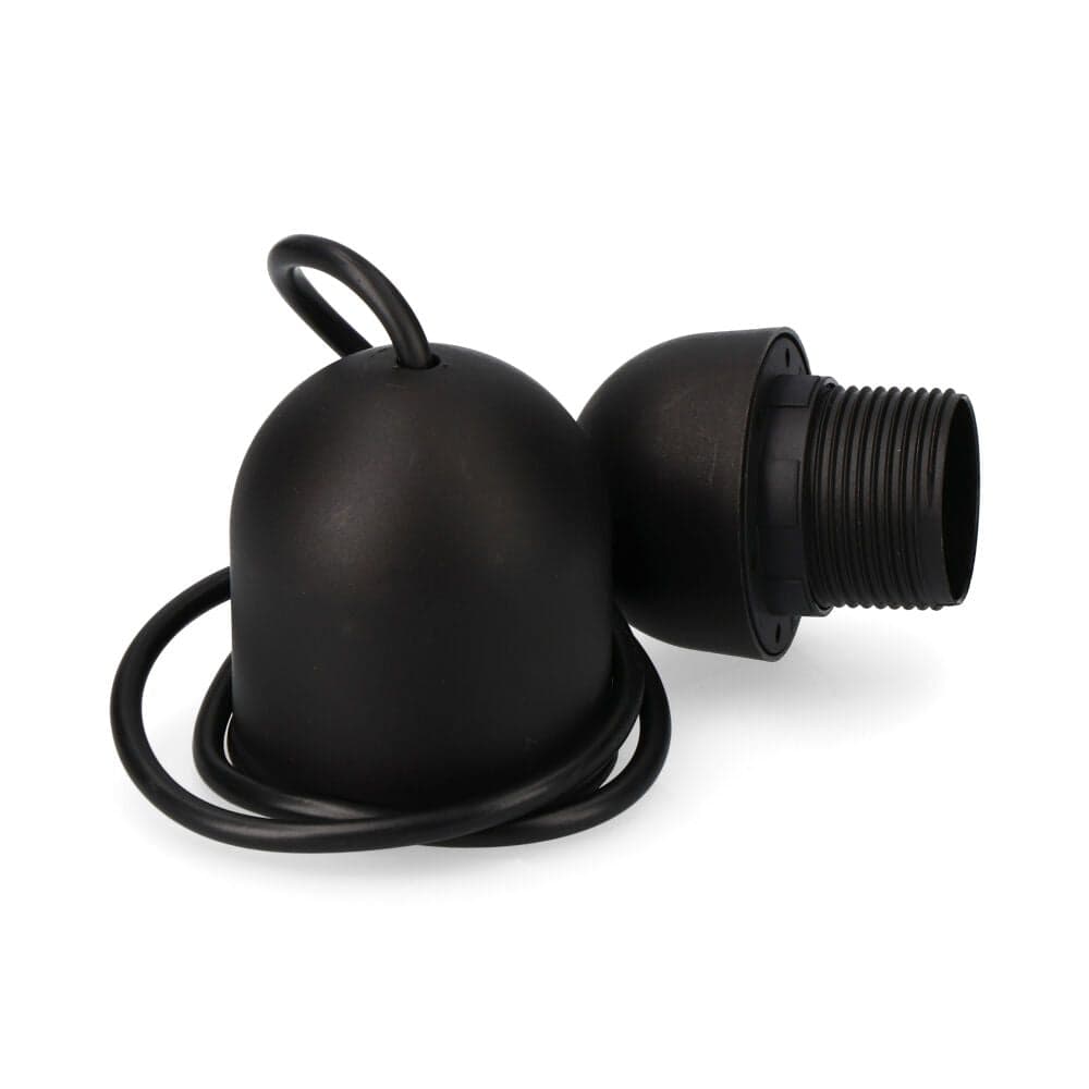 CONJUNTO SUSPENSÃO NEGRO E27 COMPRIMENTODO CABO 80CM (EMBALADO)