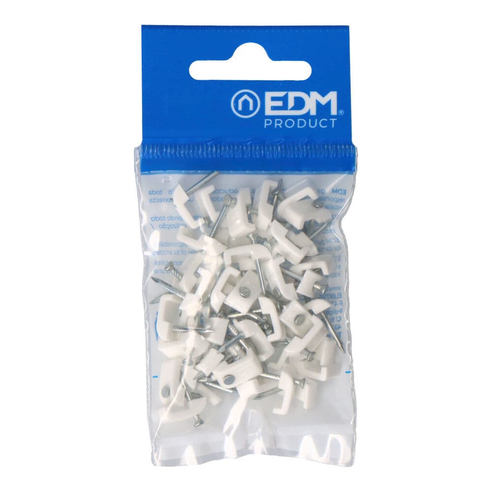 Abraçadeira plana branca com prego 2x1mm n°03 (blister 50 unid.) edm