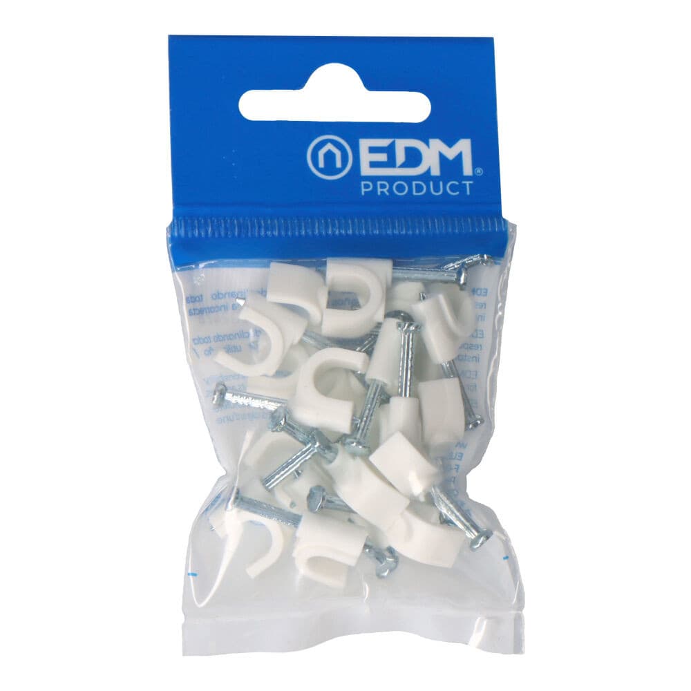 EDM Abraçadeira Redonda Branca com Prego 2x1,5 Nº 07 - EDME48007