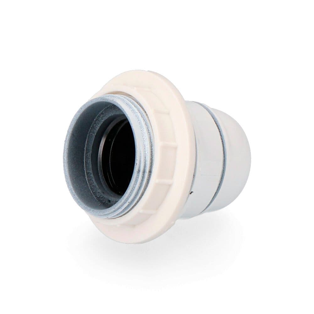 CASQUILHO SEMI-ROSCA BRANCO E27 + ANILHA (EMBALADO) EDM