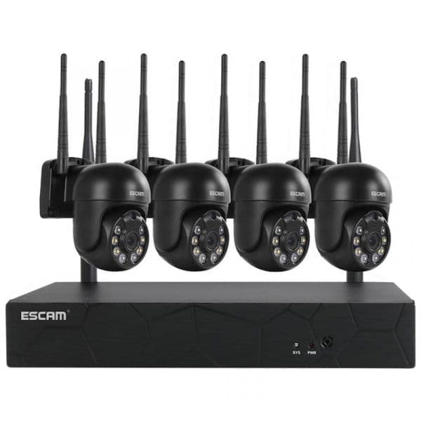 Escam Kit de vigilância por vídeo IP WNK614 Wifi 3MP 4 câmeras - WNK614