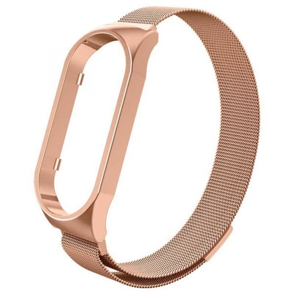 Pulseira Xiaomi Smart Band 7 Milanesa Magnética Gold Rosa