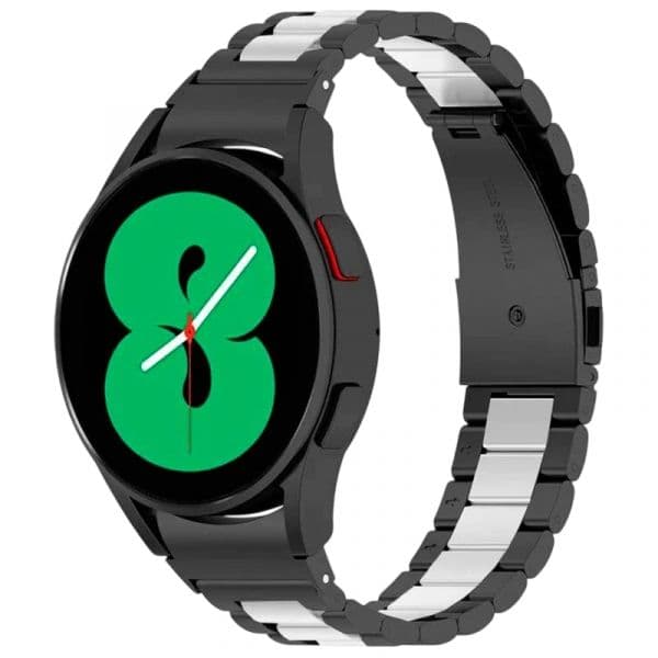 Crococase Bracelete para Samsung Galaxy Watch 4/5/6 Black/Silver