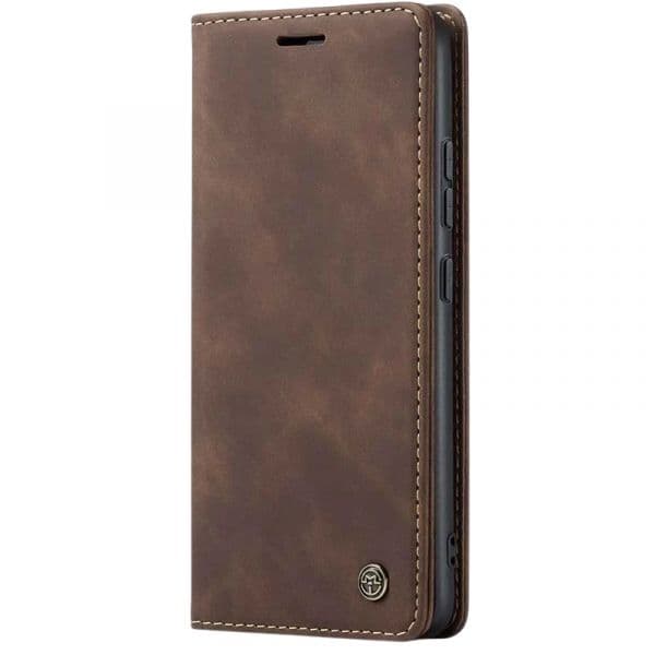 Crococase Capa Livro Magnetic Wallet para Xiaomi Redmi Note 13 Pro+ 5G Dark Brown