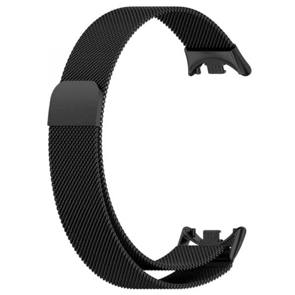 Crococase Pulseira Milanesa Magnética para Xiaomi Mi Smart Band 9/Mi Smart Band 8 Black