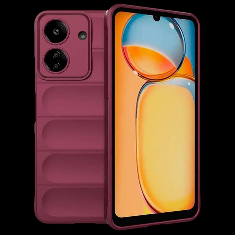 Crococase Capa Silicone para Xiaomi Redmi 13C / Poco C65 / Poco M6 5G Burgundy