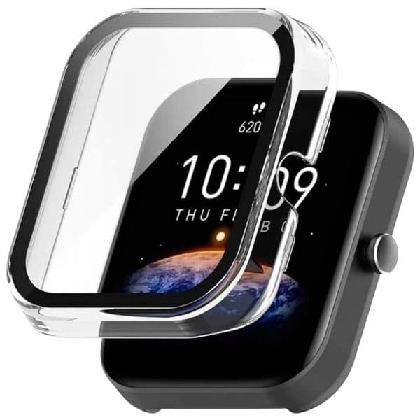 Crococase Capa PC + Vidro Temperado para Amazfit Bip 3 Clear