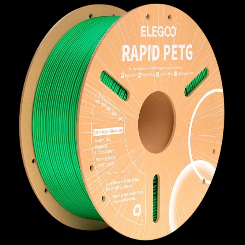 Elegoo Filamento para Impressora 3D Rapid PETG 1.75mm 1kg Verde