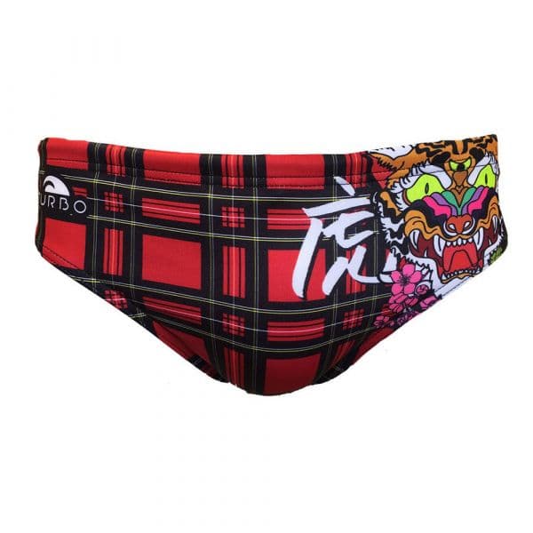 Turbo Tartan Tiger Swimming Brief Vermelho L Homem