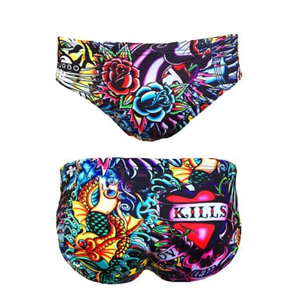 Turbo Tattoo Ink Swimming Brief Colorido 2XL Homem