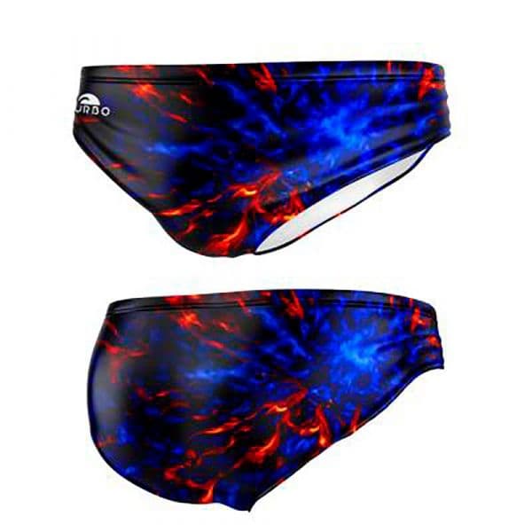 Turbo Red Blue Fire Swimming Brief Colorido XL Homem