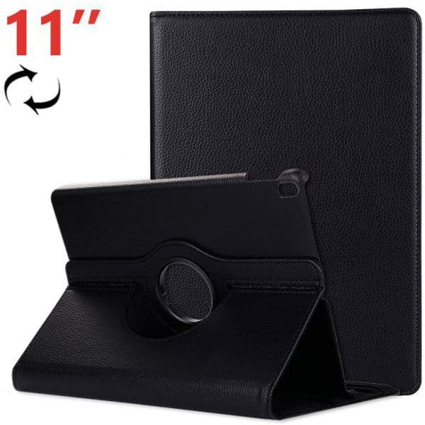 Capa para iPad Pro 11 em couro preto rotativo
