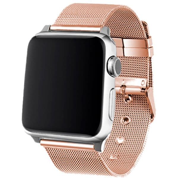 Cool Accesorios Bracelete Metálica Rosa Dorado para Apple Watch 42 / 44 / 45mm Series 1/2/3/4/5