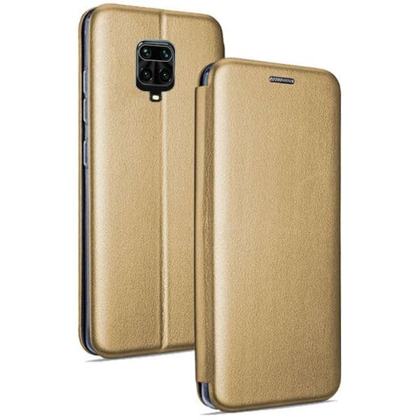 Capa Xiaomi Redmi Note 9s Flip Lux Dourado com Apoio