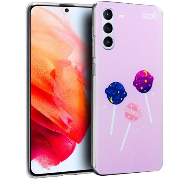 Cool Accesorios Capa Silicone Dibujos Caramelos para Samsung Galaxy S21