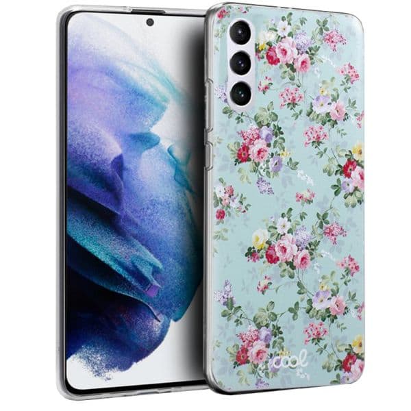 Cool Accesorios Capa Silicone Dibujos Flores para Samsung Galaxy S21 Plus