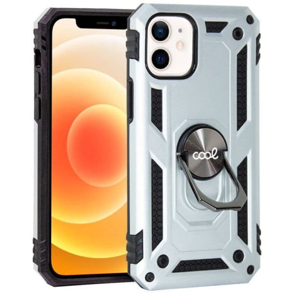 Cool Accesorios Capa Hard com Anilha para iPhone 12 Mini Silver
