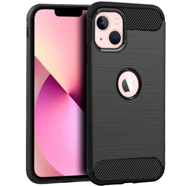 Capa Silicone Carbon iPhone 13 Preto