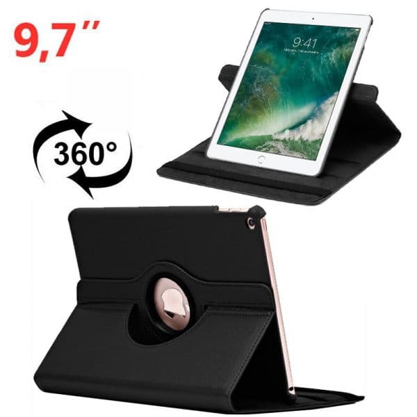 Cool Acessorios Capa para iPad Air / Air 2 / Pro 9.7 / iPad 2017 / iPad 2018 Couro Sintético Rotativo 9.7" Black