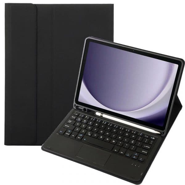 Cool Acessorios Capa com Teclado Bluetooth de Pele Sintética Preta 11" para Samsung Galaxy Tab A9 Plus X210 (Teclado Espanhol)