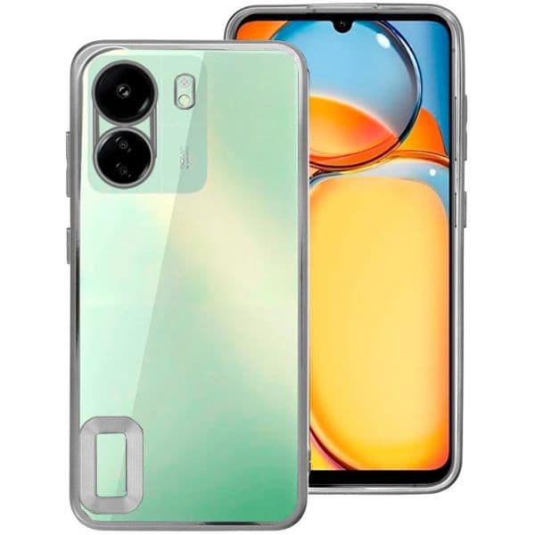 Cool Acessorios Capa para Xiaomi Redmi 13C / 13C 5G / Poco C65 Borda Metalizada Silver