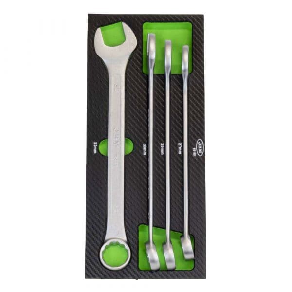 Jbm Combination Wrench Set In Carbon Fiber Finish Eva Tray 4 Pieces Transparente