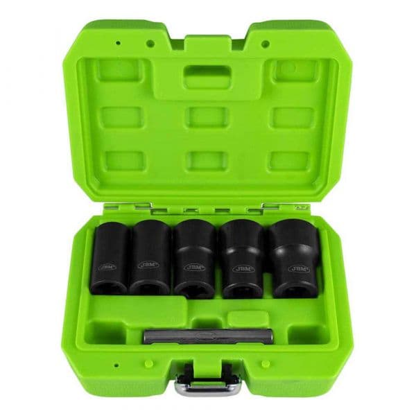 Jbm Conjunto de Pontas 1/2´´ Twist Sockets para Extracting Nuts Security Screws Set Verde