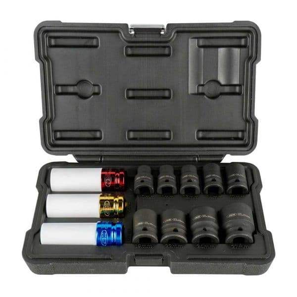 Jbm Pontas 1/2´´ Hexagonal Impact Sockets Special para Wheels Removal 12 Peças Prateado
