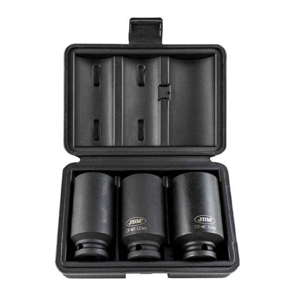 Jbm Pontas 1/2´´ Xzn Impact Sockets Set 3 Peças Preto