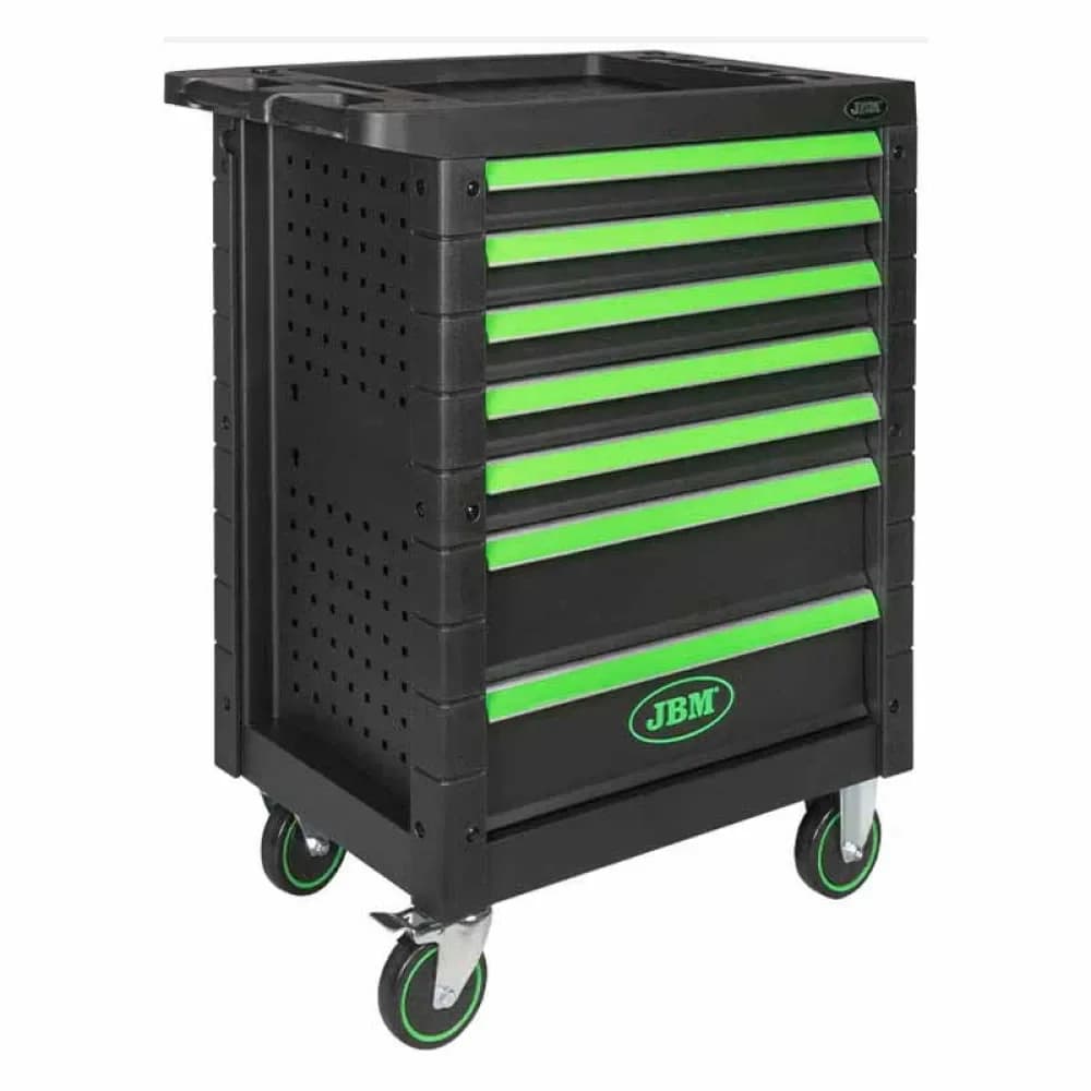 JBM Carro de Ferramentas com 7 Gavetas Verde 53904