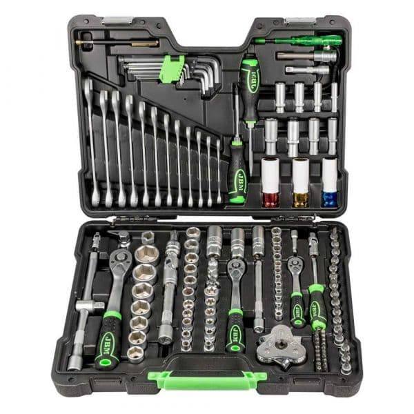 Jbm Tool Case With Zinc Plated Hexagonal Sockets 132 Pieces Prateado
