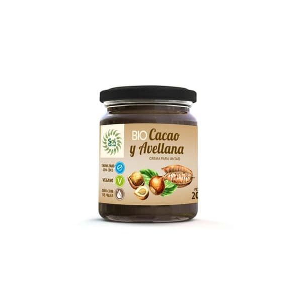 Sol Natural Creme Cacau e Avelãs Bio 200g