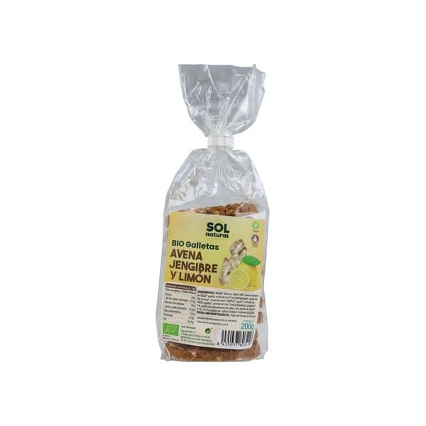 Sol Natural Biscoitos Aveia Gengibre Limão 200g