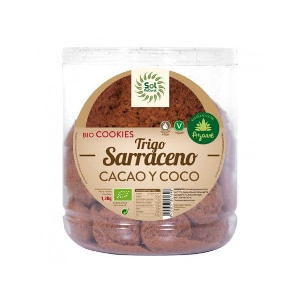 Sol Natural Biscoitos Trigo Sarraceno Coco Cacau Orgânico 1.3Kg