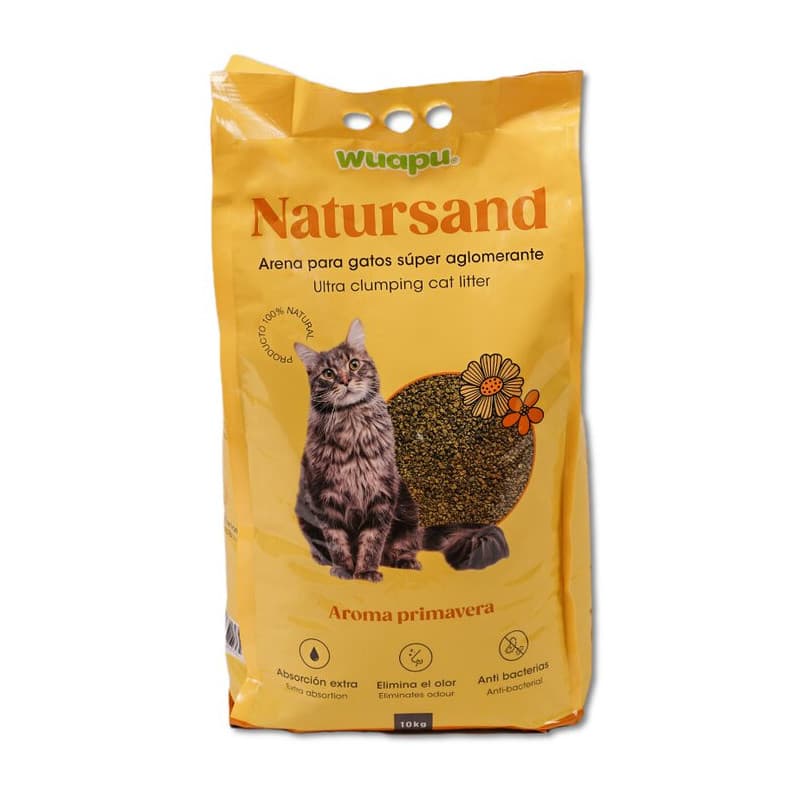 Wuapu Natursand Arena Super Aglomerante para Gatos Aroma Primavera