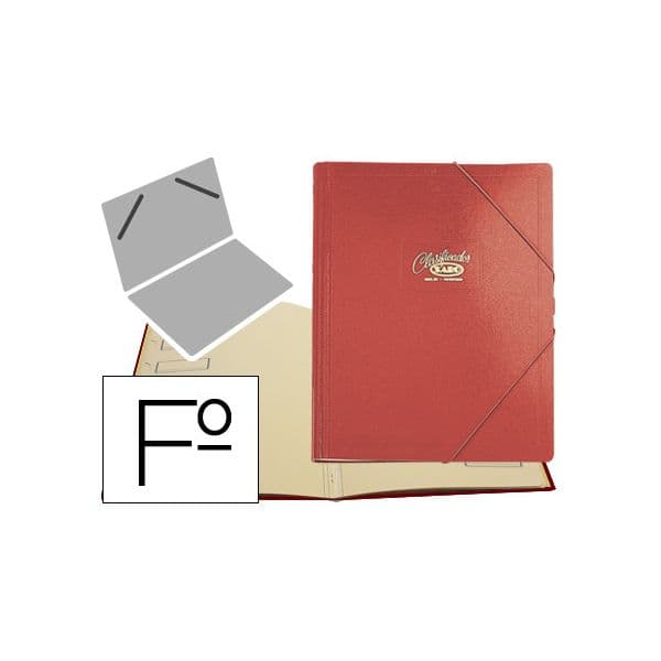 Saro Classificador Cartão Compacto Folio c/ 12 Divisórias Vermelho - 30-R