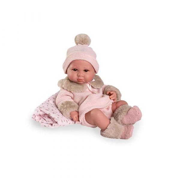 Antonio Juan Recém-nascido Luca Com Boneca De Bebê Com Manta De Flores 42 cm