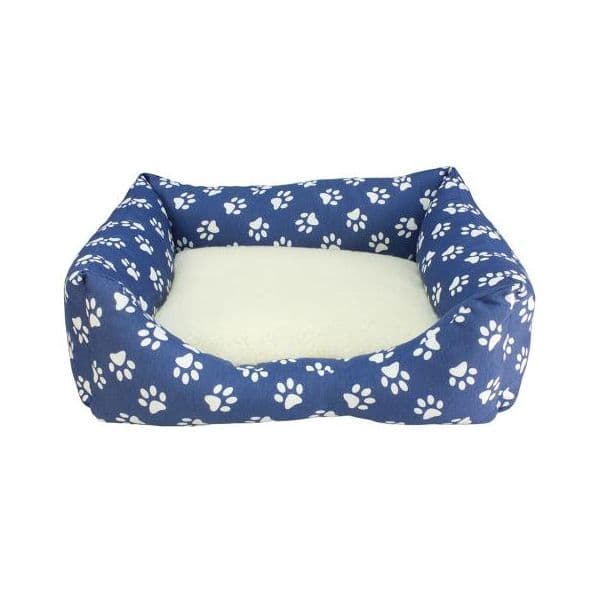 Arquivet Cama Acolchoada Quadrada Pegadas Azul 70x60x20 cm