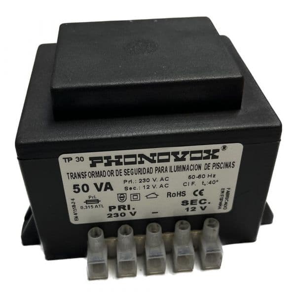 PHONOVOX Transformador de Segurança TP31050 50 VA 12V 230V IP-00 Armadura